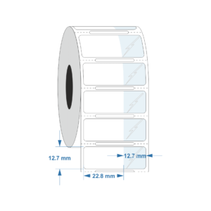 Self Laminating label 22.8mm x 12.7mm +12.7mm