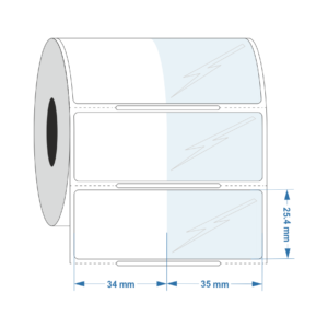 Self Laminating label 34mm x 25.4mm +35mm