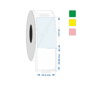 Self Laminating label 25.4mm x 30mm +43mm