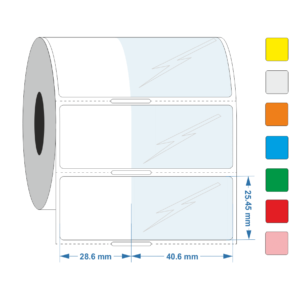 Self Laminating label 28.6mm x 25.4mm +40.5mm