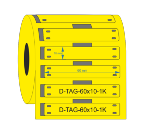 PUR Yellow Cable Tag 60mm x 10mm