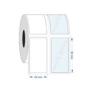 Print and Laminate label 25mm x 50mm