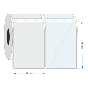 Print and Laminate label 48mm x 71mm (Silver)
