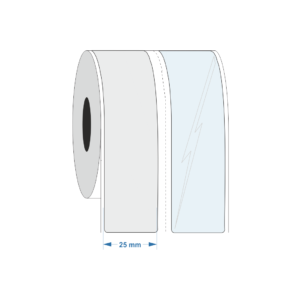 Print and Laminate label 25mm x 30m (Silver Continuous) - Industrial Labelling supplies
