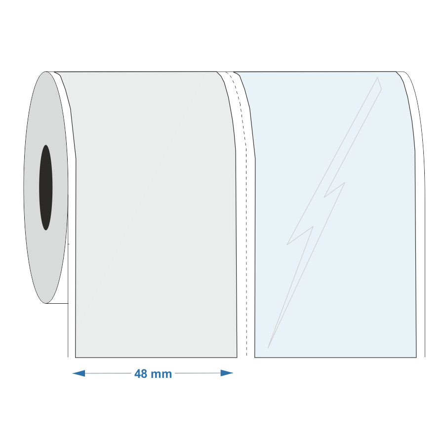 Print and Laminate label 48mm x 30m (Silver Continuous)