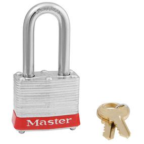 Laminated steel safety padlock, 40mm wide with 38mm tall shackle