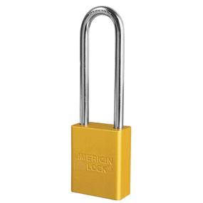 1107 Anodized aluminum safety padlock, 38mm wide with 76mm tall shackle