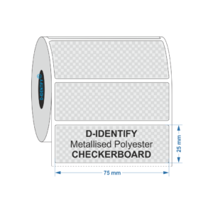 Metallised Polyester Tamper Evident label 75mm x 25mm - Industrial Labelling supplies