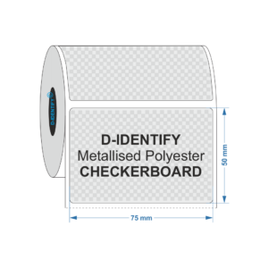 Metallised Polyester Tamper Evident label 75mm x 50mm - Industrial Labelling supplies