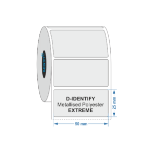 Metallised Polyester label 50mm x 25mm - Industrial Labelling supplies