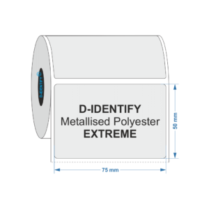 Metallised Polyester label 75mm x 50mm - Industrial Labelling supplies