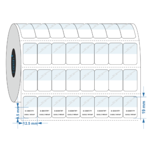 Self Laminating cable label 12.5mm x 19mm - 9.5mm