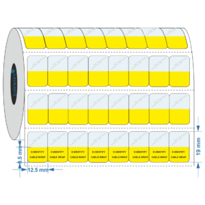 Self Laminating cable label 12.5mm x 19mm - 9.5mm