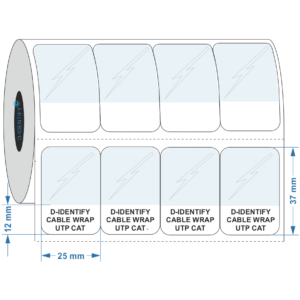 Self Laminating cable label 25mm x 37mm - 12.5mm
