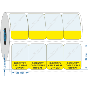 Self Laminating cable label 25mm x 37mm - 12.5mm