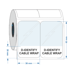 Self Laminating cable label 38mm x 63mm - 20mm