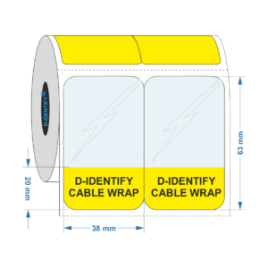 Self Laminating cable label 38mm x 63mm - 20mm - Industrial Labelling supplies
