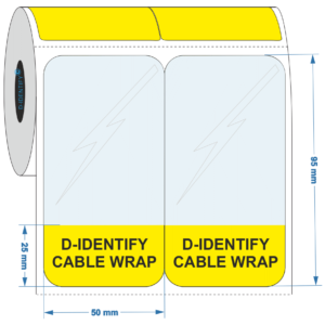 Self Laminating cable label 50mm x 95mm - 25mm
