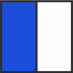 blue on white