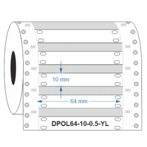 Polyolefin Weißer Kabelanhänger 64x10mm