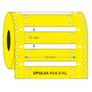 Polyolefin Cable Tag Yellow 64x15mm