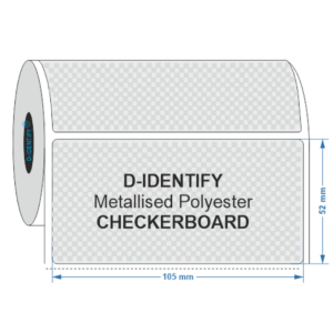 Metallised Polyester Tamper Evident label 105mm x 52mm