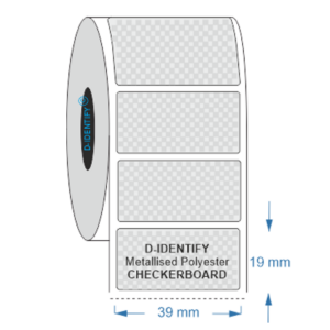 Metallised Polyester Tamper Evident label 38mm x 19mm