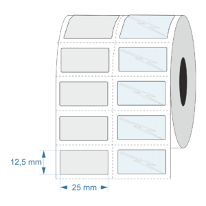Print laminate labels - Silver 25 x 12.5 mm