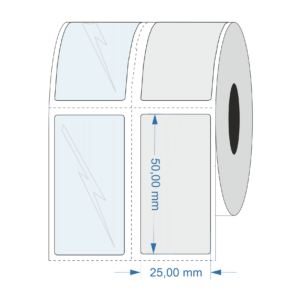 Print and laminate labels - Silver 25 x 50 mm