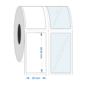 Print laminate labels - White 25 x 50mm