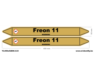 Freon 11 Pipe Marking – Refrigerant R11 Line Identification