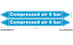 Compressed Air 6 Bar Pipe Marking – Industrial Air Line Identification