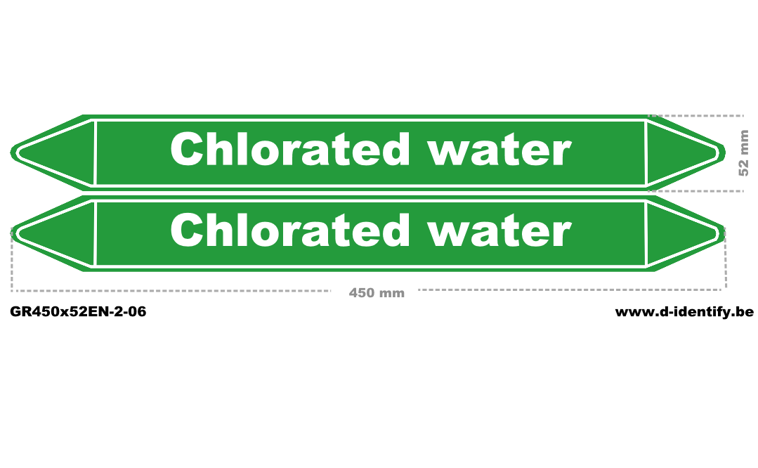 Chlorated Water Pipe Marking | Industrial Pipeline Identification