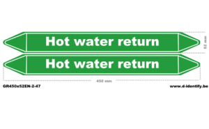 Hot Water Supply Pipe Marking | Industrial Pipeline Identification