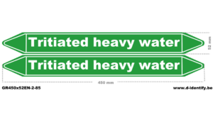 Tritiated heavy water Pipe Marking | Industrial Pipeline Identification