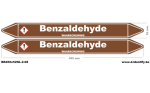 Leidingmarkering benzaldehyde – NBN T 69-004 met CLP