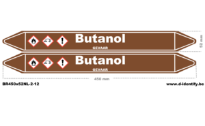 Leidingmarkering butanol – NBN T 69-004 met CLP