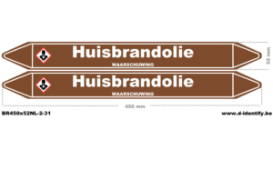 Leidingmarkering huisbrandolie – NBN T 69-004 met CLP
