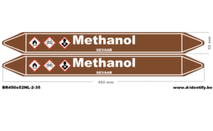 Leidingmarkering methanol – NBN T 69-004 met CLP