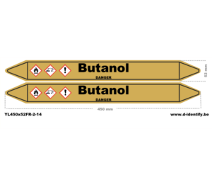 Marquage de tuyauterie butanol – NBN T 69-004 avec CLP