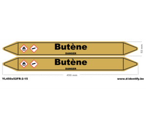 Marquage de tuyauterie butène – NBN T 69-004 avec CLP