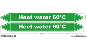 Leidingmarkering Heet water 60°C