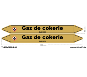 Marquage de tuyauterie gaz de cokerie – NBN T 69-004 avec CLP