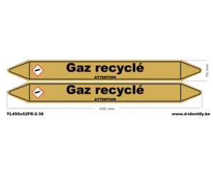 Marquage de tuyauterie gaz recyclé – NBN T 69-004