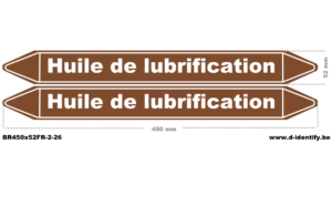 Marquage de tuyauterie Huile de lubrification