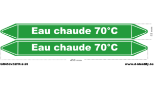 Marquage de tuyauterie eau chaude 70°C – NBN T 69-004