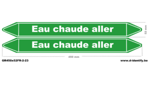 Marquage de tuyauterie eau chaude aller – NBN T 69-004