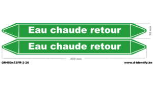 Marquage de tuyauterie retour eau chaude – NBN T 69-004