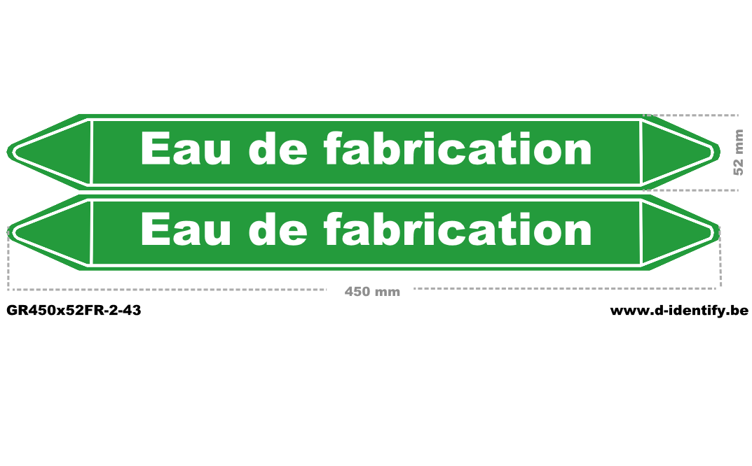 Marquage de tuyauterie eau de fabrication – NBN T 69-004