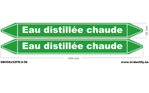 Marquage de tuyauterie eau distillée chaude – NBN T 69-004